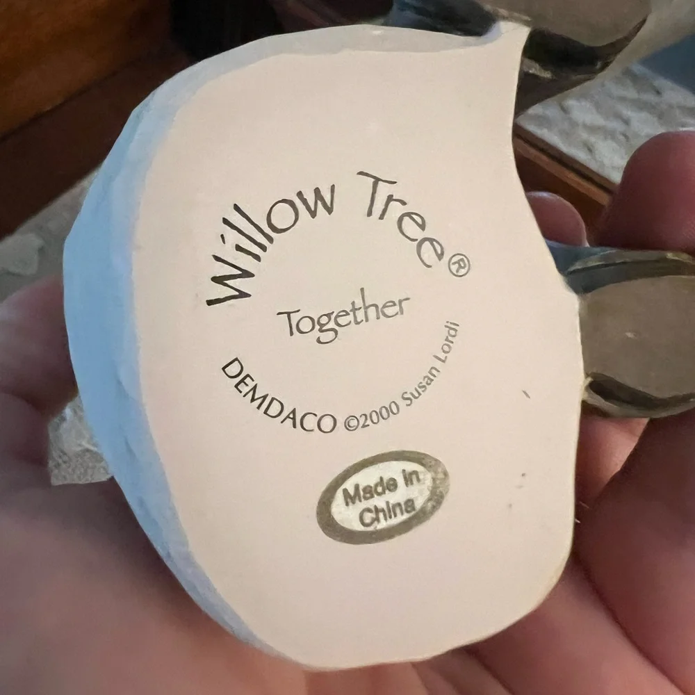 WILLOW TREE 'Together' Hand Painted Rustic Couple Figurine Light Skin and‎ Hair